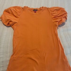 Vince Camuto Orange Puff-Sleeve Tee